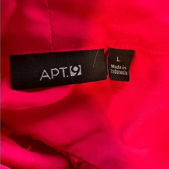 APT 9 hot pink long sleeve v neck faux wrap blouse size large - Picture 5 of 9